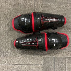 Used CCM JETSPEED EDGE Junior Shin Guards Black 9" 11614-S000231581