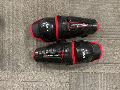 Used CCM JETSPEED EDGE Junior Shin Guards Black 9" 11614-S000231581