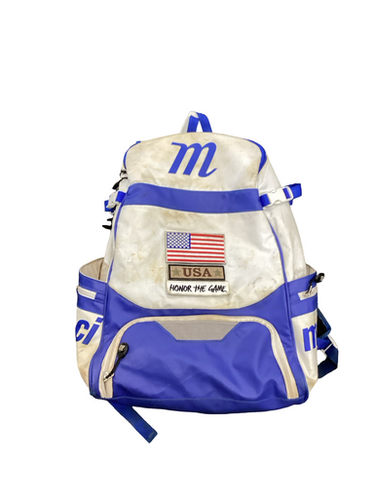 Used Marucci BACKPACK BB/SB Player Backpack Carolina Blue And White 11613-S000177627