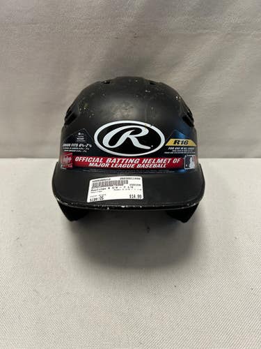 Used Rawlings 6 3/8 - 7 1/8 Batting Helmet No Mask Black One Size 11490-S000269212