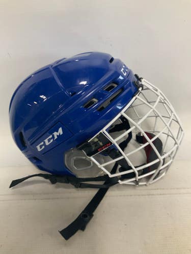 Used CCM TACKS 910 Helmet Cage Combo Royal Blue MD 11823-S000037378