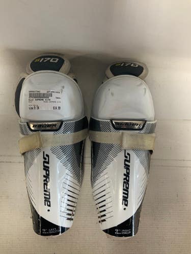 Used Bauer SUPREME S170 Youth Shin Guards White 9" 11823-S000037362