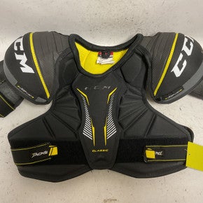 Used CCM TACKS CLASSIC Junior Shoulder Pads Black And Yellow LG 11855-S000199778
