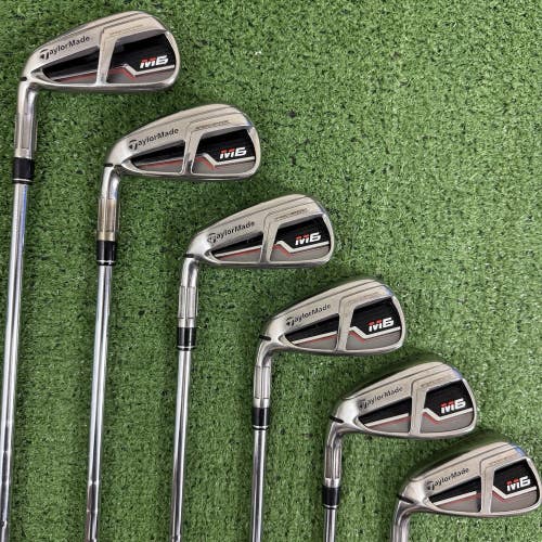 TaylorMade M6 Iron Set 5-PW Stiff Flex Steel KBS Tour Left Handed +1/2 Long
