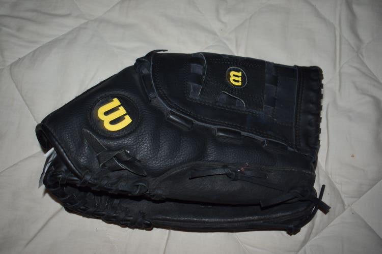 Wilson Elite A2444 Baseball/Softball Glove, Black, 14 Inches - Good Condition!