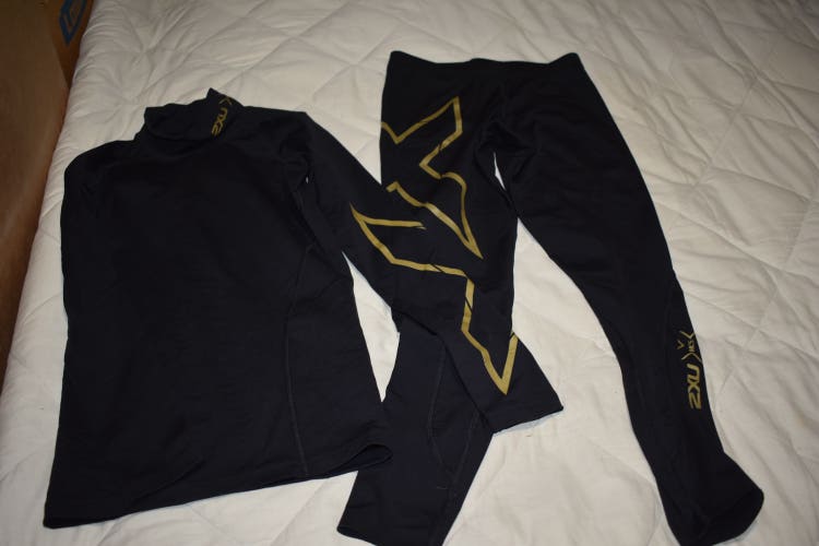 2XU Compression Running Gear, Shirt and Pants, Black, Women's Small - Great Condition!