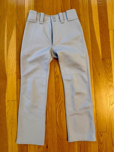 Used Mizuno Youth Premier Pro Baseball Pant G2 Gray Medium SHORTENED/HEMMED