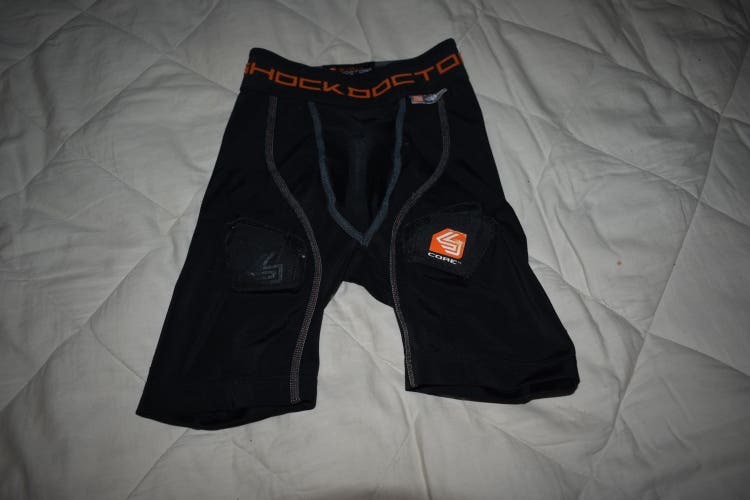 Shock Doctor 362 Compression Jock Shorts w/Cup, Black, Boy's XXS