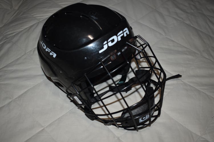 Jofa Sweden 390 SR Hockey Helmet w/Cage, Black, Senior (6 3/4 - 7 3/8)