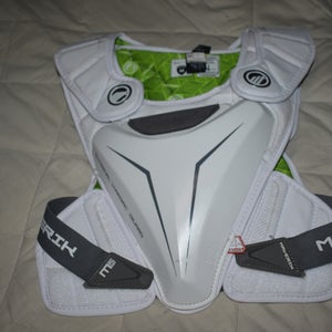 Maverik M5 EKG External Kardiac Guard Lacrosse Shoulder Pads, White, Medium