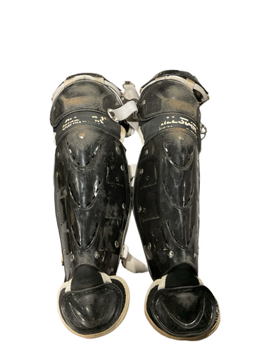 Used All-Star BLACK SHIN GUARDS Catchers Leg Guards Black Intermed 11834-S000047242