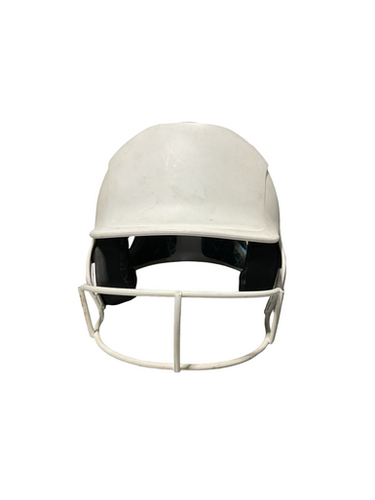 Used Easton SZ 6 7/8 - 7 3/8 Batting Helmet w/Mask White One Size 11834-S000047244