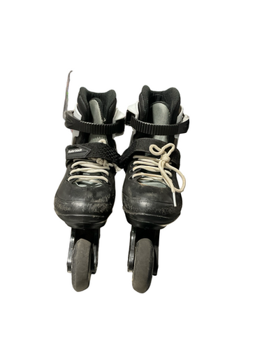 Used Rollerblade BLK/WHT Junior Roller Quad Skates Black Adjustable 11834-S000047225