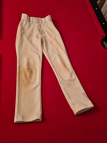 White Unisex Small Youth Easton Game Pants (Used)