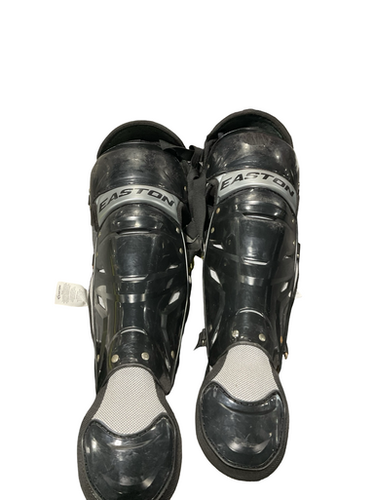 Used Easton BLACK SHIN GAURDS Catchers Leg Guards Black Adult 11834-S000046989