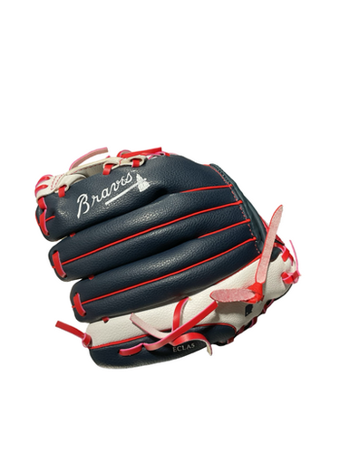 Used Rawlings BRAVES GLOVE BB/SB Glove RH Throw White/Red/Navy 10" 11834-S000046996