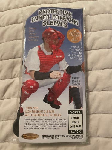 (New) Markwort Sporting Goods Catchers inner arm protective sleeve pair youth small black