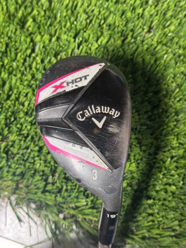 Callaway X Hot 3 Hybrid 19 Degree Womens 50g Ladies Flex Graphite Shaft RH 40”