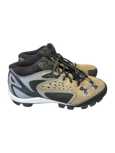 Used Under Armour BLK/GRY/WHT CLEATS BB/SB Cleats Grey And Black Junior 03 11862-S000093011