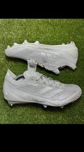 Size 12 Adidas Adizero Electric Lacrosse football cleats silver gray NEW