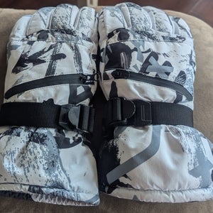 Hoihoo Black/White Camo Large Adult Unisex Gloves (Used) Thinsulate