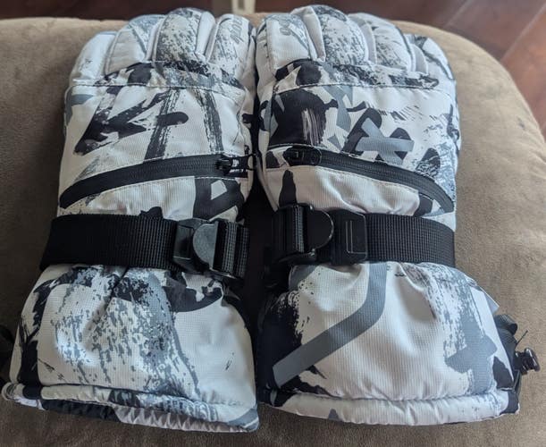 Hoihoo Black/White Camo Large Adult Unisex Gloves (Used) Thinsulate