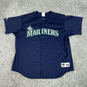 Vintage Seattle Mariners Jersey Mens 2XL MLB Baseball Majestic Ken Griffey Jr