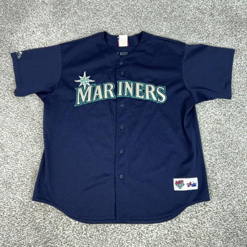 Vintage Seattle Mariners Jersey Mens 2XL MLB Baseball Majestic Ken Griffey Jr