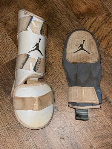 Air Jordan Baseball Hitting Accessories - White & Gray Batter’s Leg Guard/Sliding Mitt