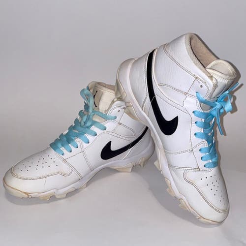 Nike Air Jordan 1 Mid White 6Y Baseball Cleats