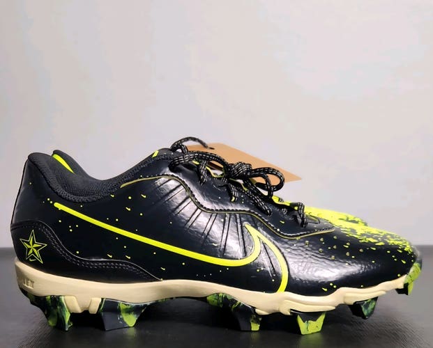 Nike Alpha Huarache 4 Keystone Baseball Cleats Size 10.5 FV6098-001 Black / Volt