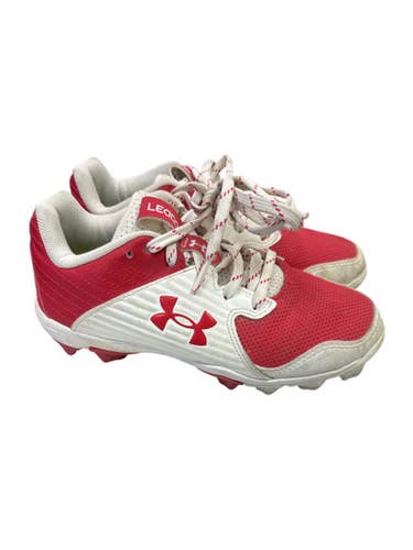 Used Under Armour WHT/RED BB/SB Cleats White And Red Junior 02.5 11862-S000092962