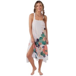 O'Neill Miranda Jadia Cover Up Women's XS White Floral Print Side Slit DDR2812