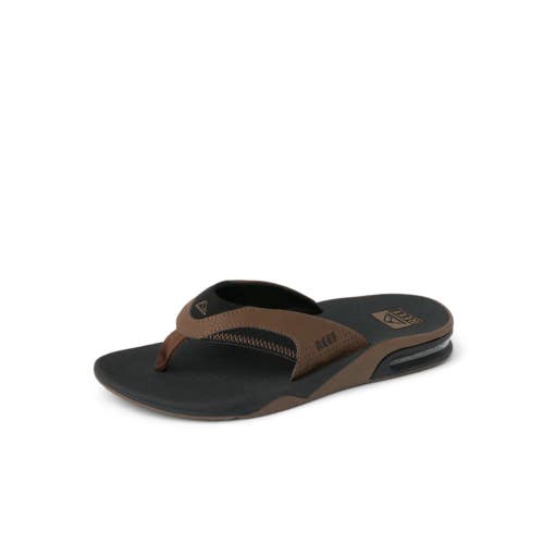 Reef Fanning CI8102 Sandals Mens 10 Black Tan Nubuck Toe Post Flip Flop HAWK3160