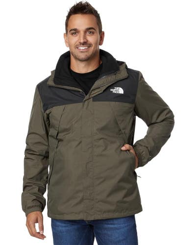 The North Face Antora Triclimate Jacket Mens L Green Waterproof Full Zip DDR3169