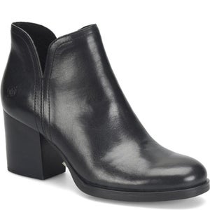 Born Olivia BR0051503 Boots Women's 8.5 Black Leather Block Heel Bootie HAWK3167