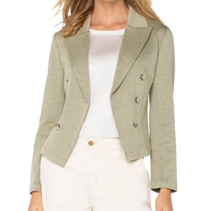 Liverpool Los Angeles Blazer Women's S Artichoke Lofty Denim Open Front DDR2809