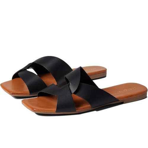 Indigo Rd. Fletcher Sandals Women's US 7.5 Black Square Toe Slip-On HTAT200