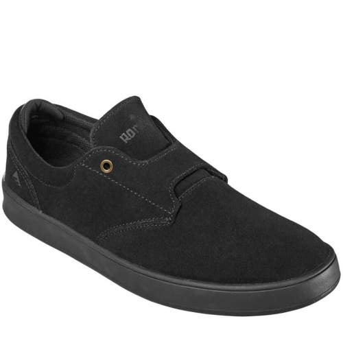 Emerica Romero Skater Sneakers Men's US 9 Black Slip-On Skate Shoes HTAT186