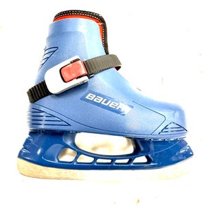 Used Bauer LIL CHAMP 8/9 Boys Softboot Skate Navy Blue Adjustable 11860-C000304973