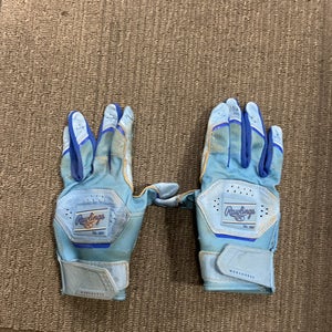 Used Rawlings WORKHORSE BB/SB Batting Gloves Royal Blue LG 11614-S000231625