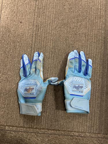 Used Rawlings WORKHORSE BB/SB Batting Gloves Royal Blue LG 11614-S000231625
