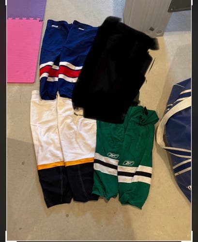 Lot 3 Pairs Very Used Reebok Hockey Socks-Assortment Colors-Mesh Polyester Material*read description