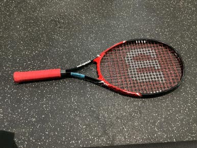Used Wilson FUSION X4 Adult Tennis Racquet Red 3 3/8" 10743-S000477206