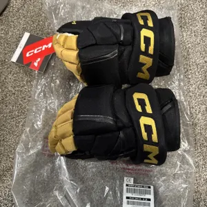CCM Vegas Golden Knights Pro Stock Gloves Size 14” NHL/Black/Gold/VGK HG12PP