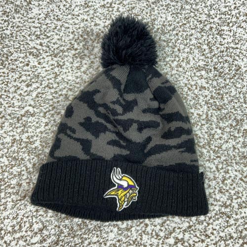 Minnesota Vikings Hat Beanie Mens One Size Black NFL Football '47 Camo Pom Knit