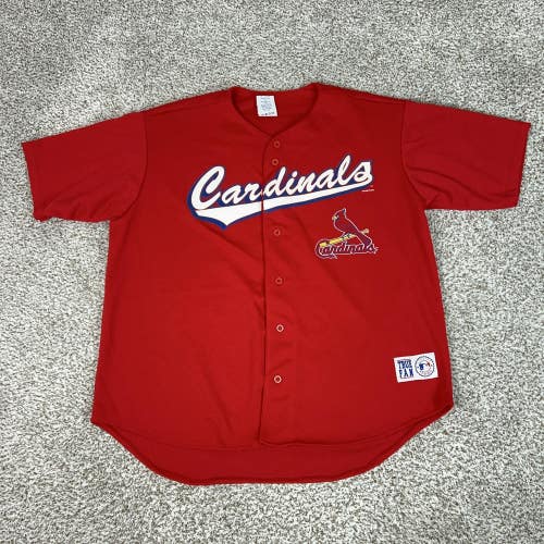 Vintage St Louis Cardinals Jersey Mens XL Red MLB Baseball True Fan Mark McGwire