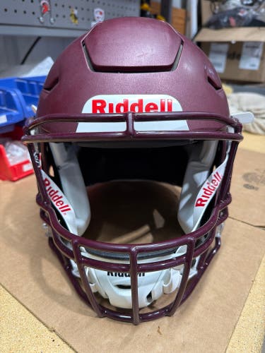 USED RIDDELL FLEX ADULT HELMET - SMALL - FLAT METALLIC MAROON