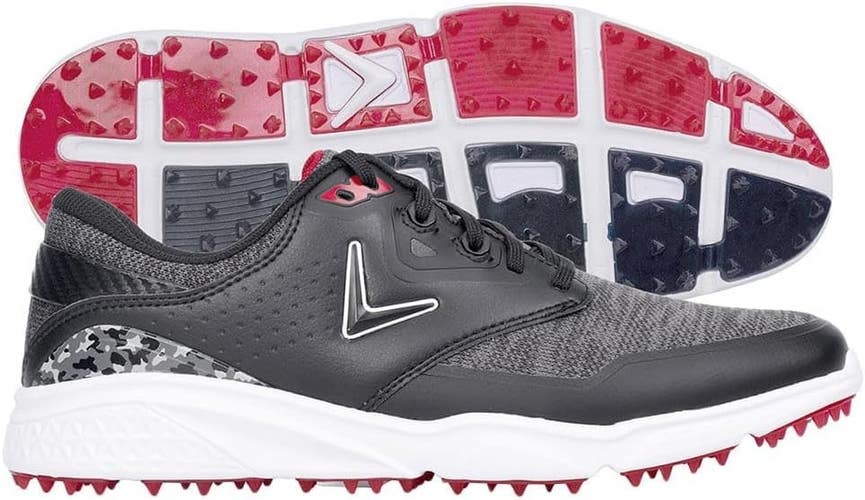 Callaway Mens Coronado v3 SL Golf Shoes Size 8.5 Medium Color: Black/Red NEW