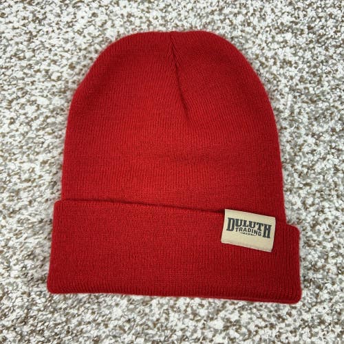 Duluth Trading Co Hat Beanie Mens One Size Red Knit Made USA Winter Workwear
